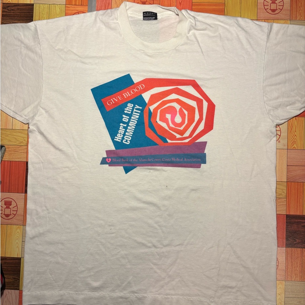 Vintage Blood Drive White Graphic T-Shirt single stitched